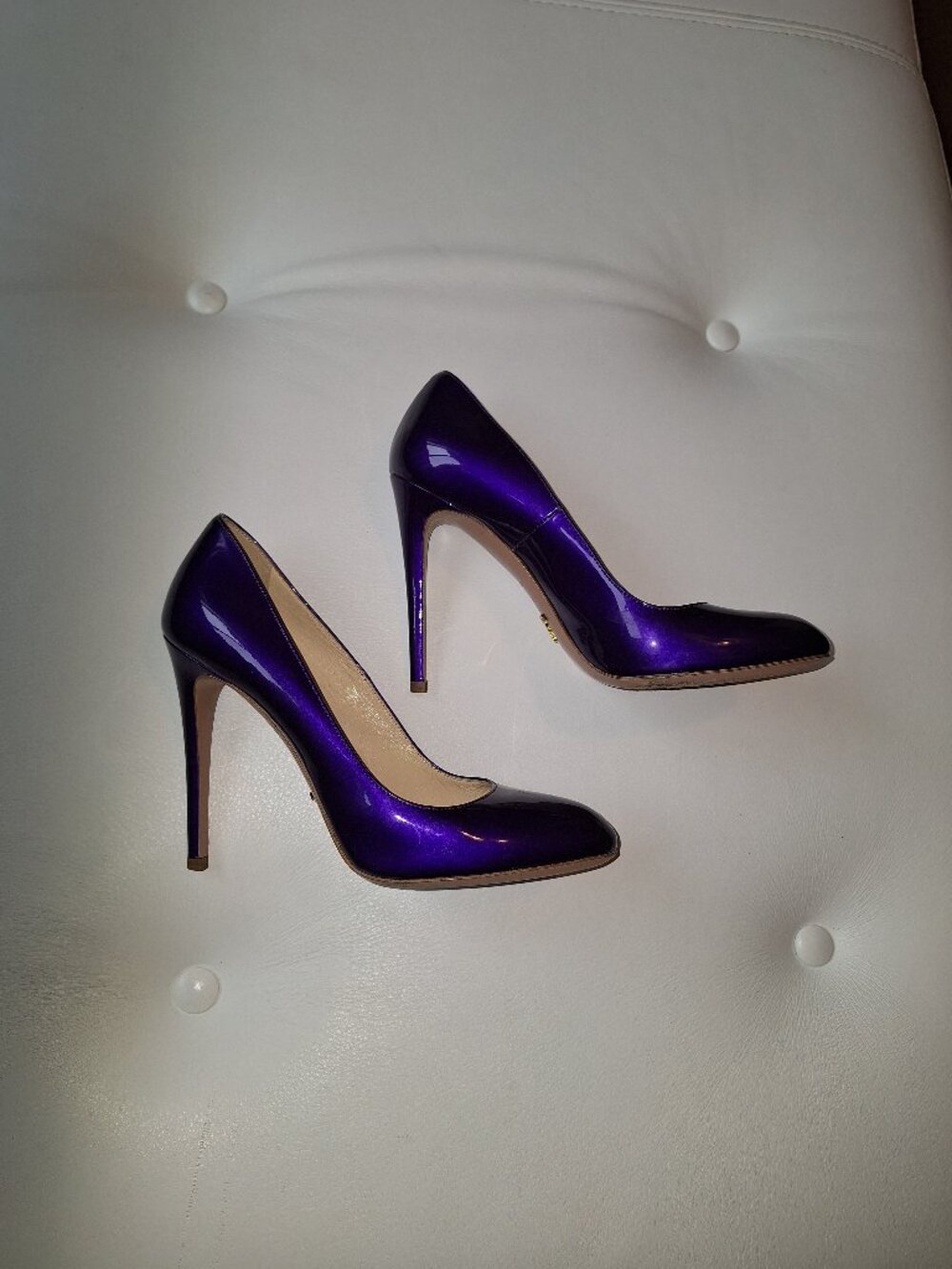 Prada purple stiletto heels